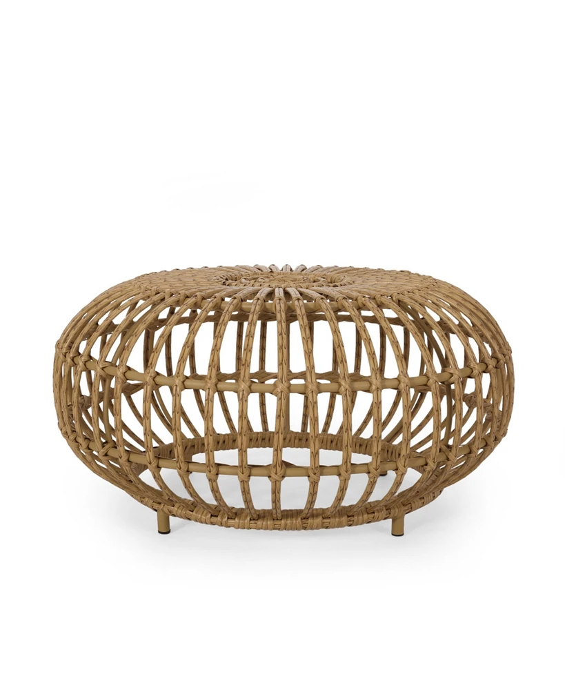Streamdale Furniture Boho-Chic Handcrafted Faux Rattan Woven Coffee Table