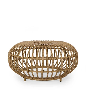 Streamdale Furniture Boho-Chic Handcrafted Faux Rattan Woven Coffee Table