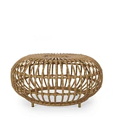 Streamdale Furniture Boho-Chic Handcrafted Faux Rattan Woven Coffee Table