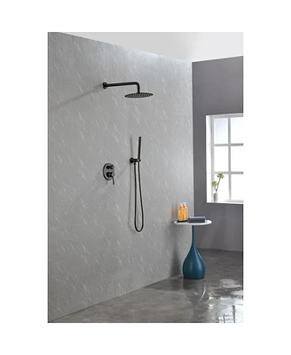 Wall Mounted Shower System with High Pressure 10" Rain Shower