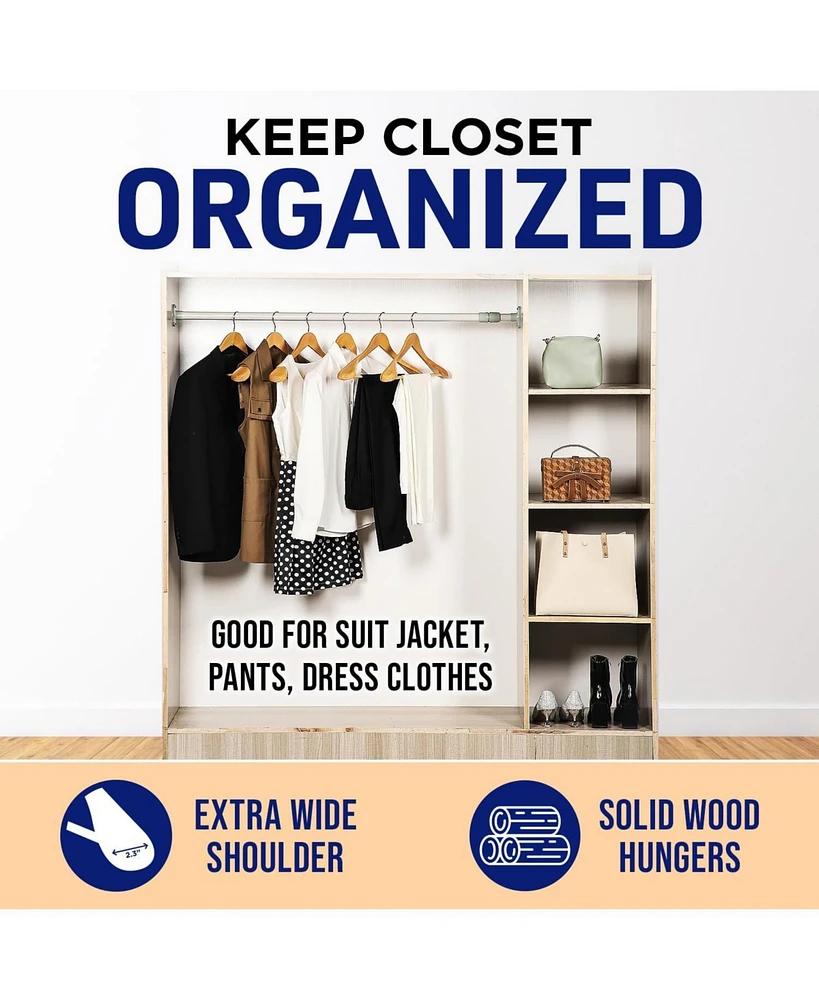 Lifemaster Solid Wooden Hanger Set