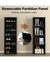 Portable Shoe Rack Organizer 12-Cube 48 Pair Shelf Storage Cabinet w/Hook