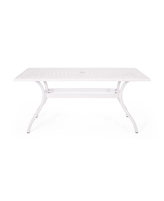 Elegant Lattice Design Cast Aluminum Outdoor Dining Table
