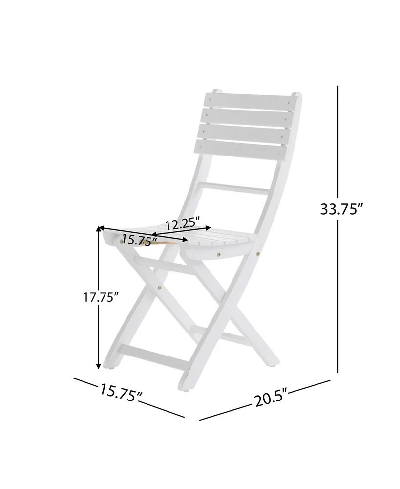 Acacia Wood Folding Dining Chairs for Backyard Hosting