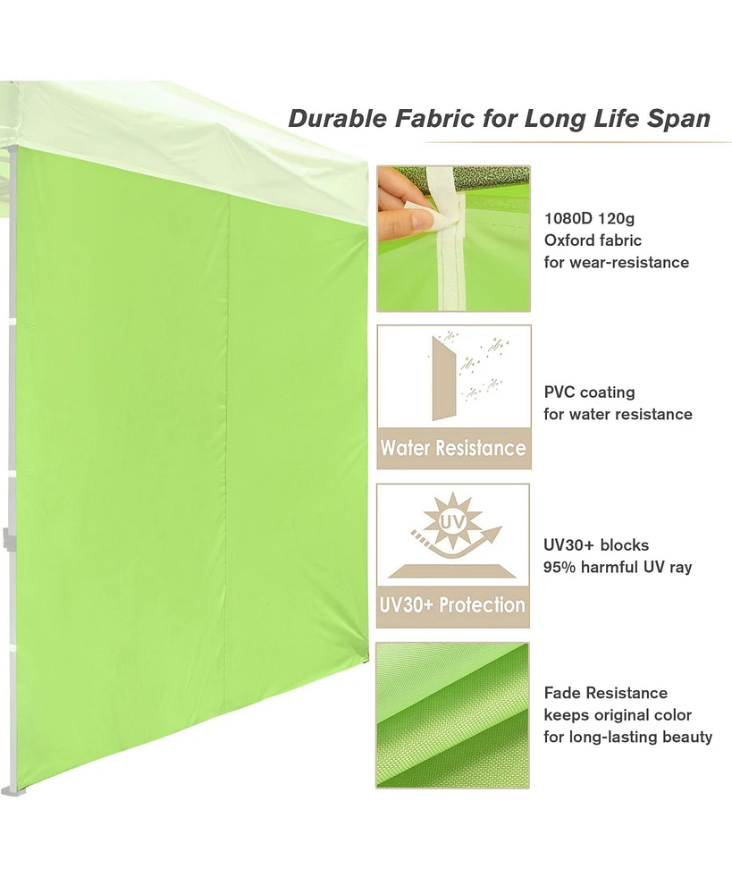 InstaHibit 1080D 120g Sidewall UV30+ Fits 10x10ft Canopy Outdoor Picnic 2 Pieces