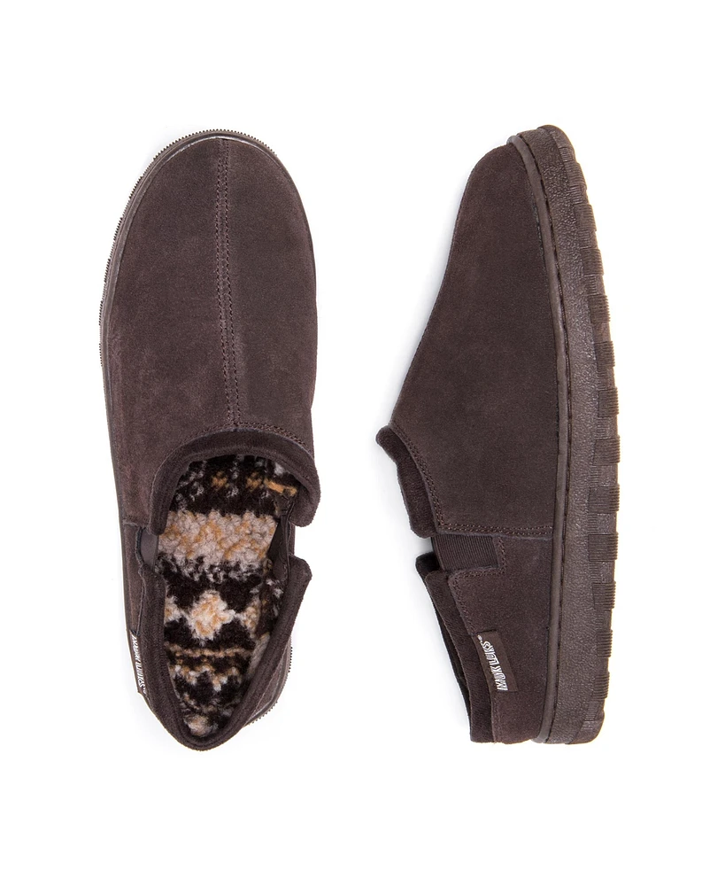 Muk Luks Men's Matt Printed Berber Suede Clog Slippers