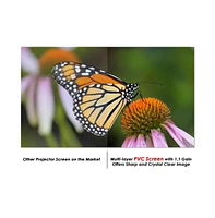 120" Portable Detachable Projector Screen with Stand Movie Projection 16:9 Hd 1.1 Gain