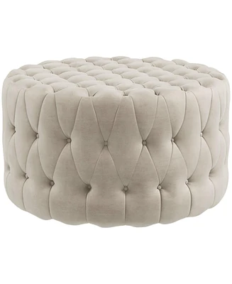 Homcom Button Tufted Ottoman Foot Stool with Velvet-feel Upholstery,