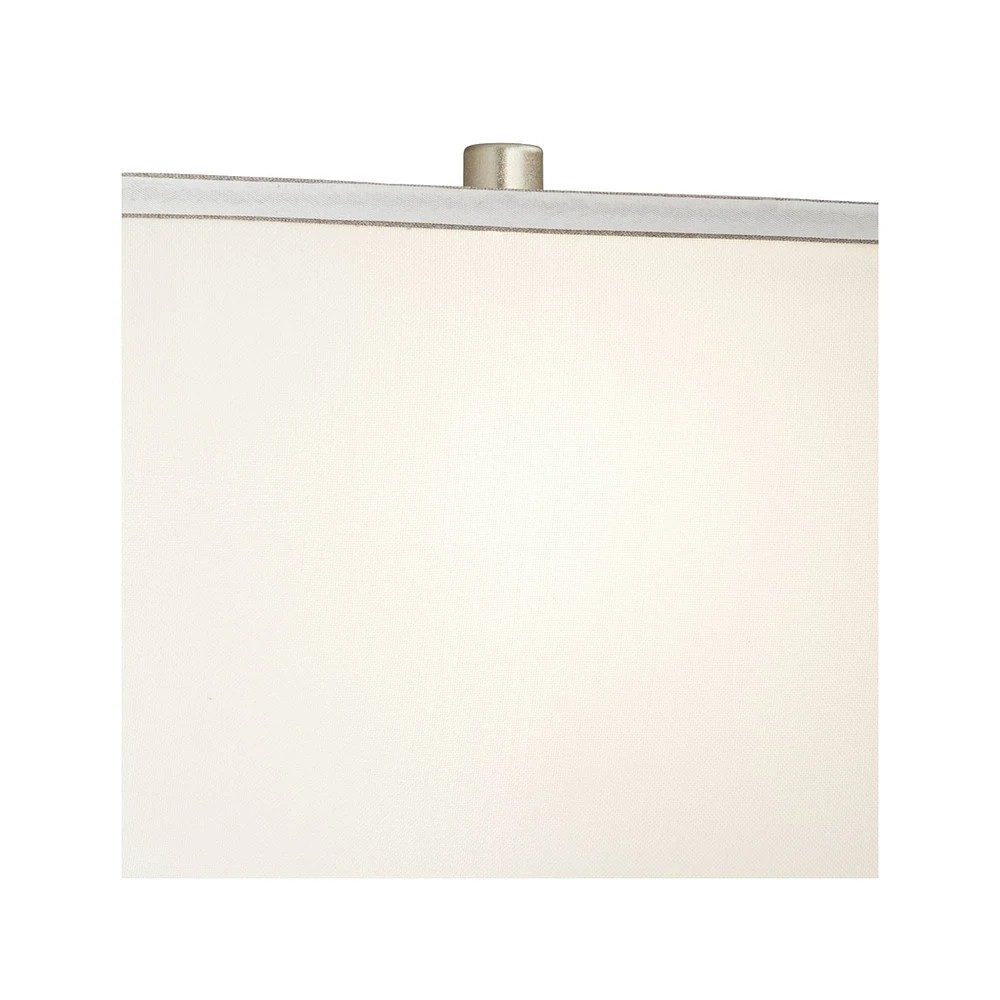 Evan Modern Table Lamps 28 1/2" Tall Set of 2 with Usb Charging Port Brushed Nickel Silver White Rectangular Shade for Bedroom Living Room House