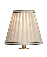 Ribbed Traditional Rustic Accent Table Lamp 18" High Antique Gold Beige Fabric Pleated Empire Shade Decor for Bedroom Living Room House Home Beds