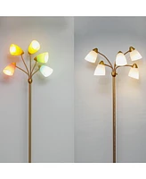Brightech Medusa 74" Led 5-Light Floor Lamp with Interchangeable Shades