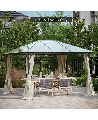 Universal Outdoor 10' x 12' Gazebo Replacement Sidewall Canopy Curtain (Curtains Only)