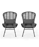 Streamdale Furniture Modern Rattan Chair With Water-Resistant Cushions