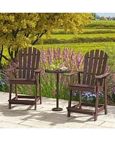 Hdpe Patio Chair with Armrest and Footrest for Indoor Outdoor