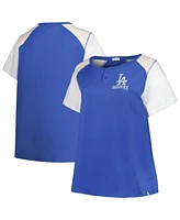'47 Brand Women's Royal/Gray Los Angeles Dodgers Plus Size Henley T-Shirt