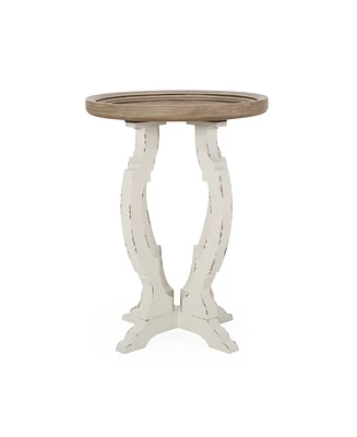 Enchanting French Country Accent Table with Hourglass Base
