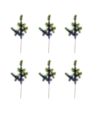Slickblue Set of 6 Wintry Green Pine Sprays for Seasonal Decoration