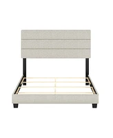 Boyd Sleep Ravenna Upholstered Linen Adjustable Height Headboard Platform Bed Frame