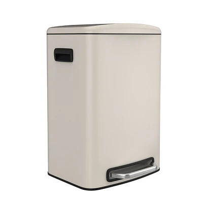 13 Gallon Trash Can Stainless Steel, Large Capacity, Soft-Close, Step-On