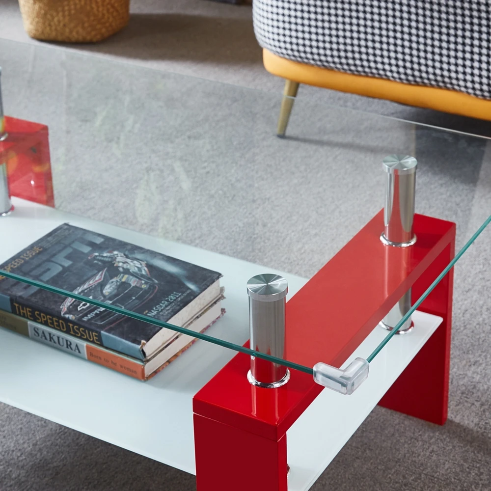 Streamdale Furniture Artisan Rectangle Coffee Table, Red