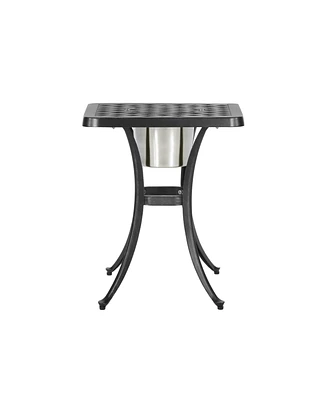 Cast Aluminum Bistro Table with Ice Bucket for Summer Dining