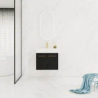 Modern Bathroom Vanity with Unique Resin Sink and Soft-Closing Hinges