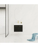 Modern Bathroom Vanity with Unique Resin Sink and Soft-Closing Hinges