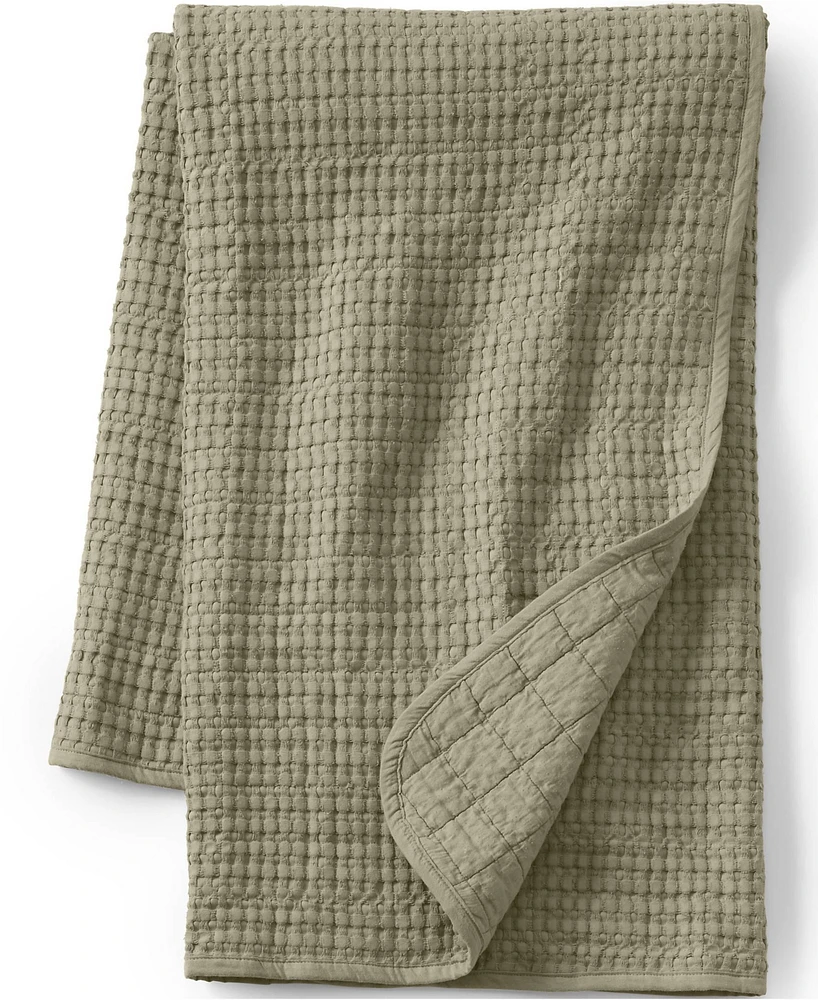 Lands' End Waffle Weave Throw Blanket