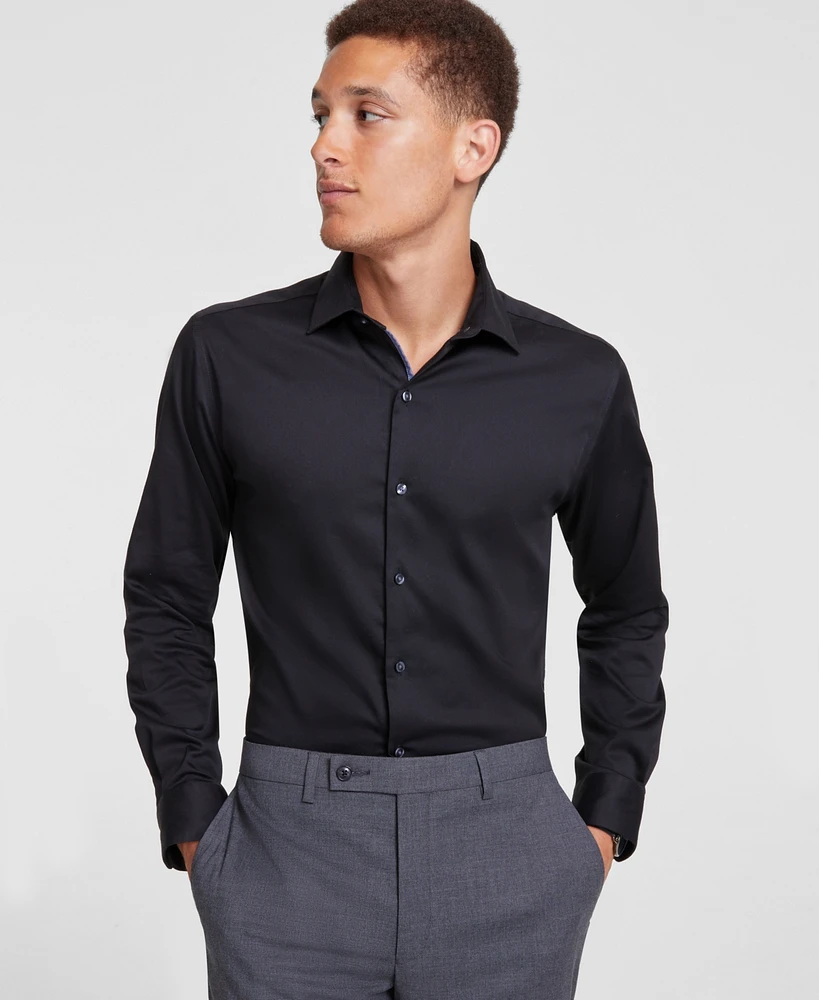 Bar Iii Men's Spread-Collar Sateen Dress Shirt, Created for Macy's