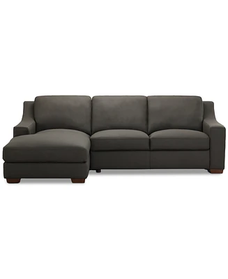 Closeout! Kovner 2-Pc. Leather Sectional Chaise and Sofa Set, Created for Macy's