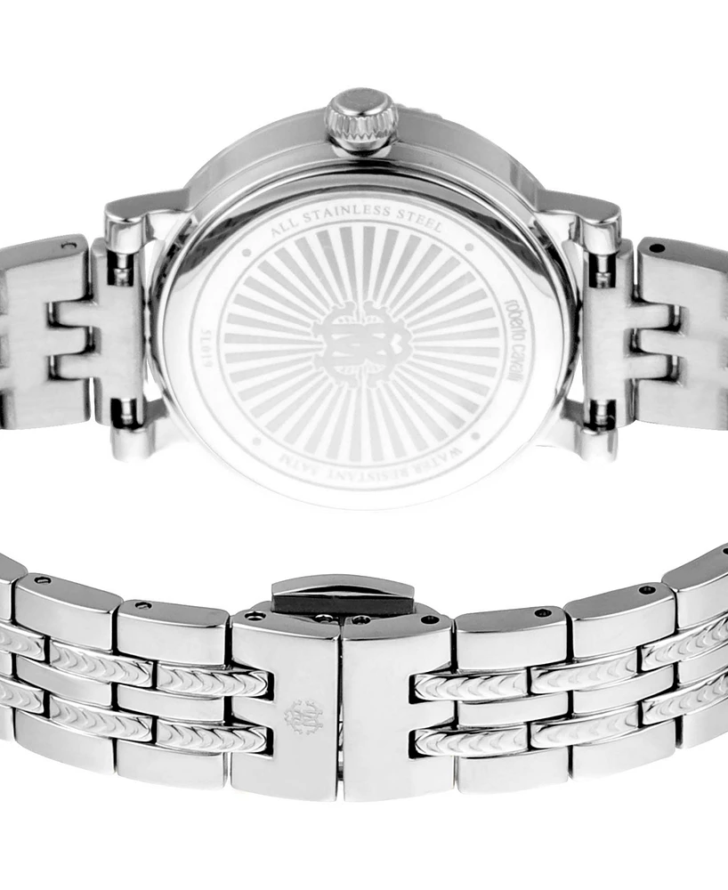 Roberto Cavalli Women's Quartz Silver-tone Stainless Steel Watch 30mm
