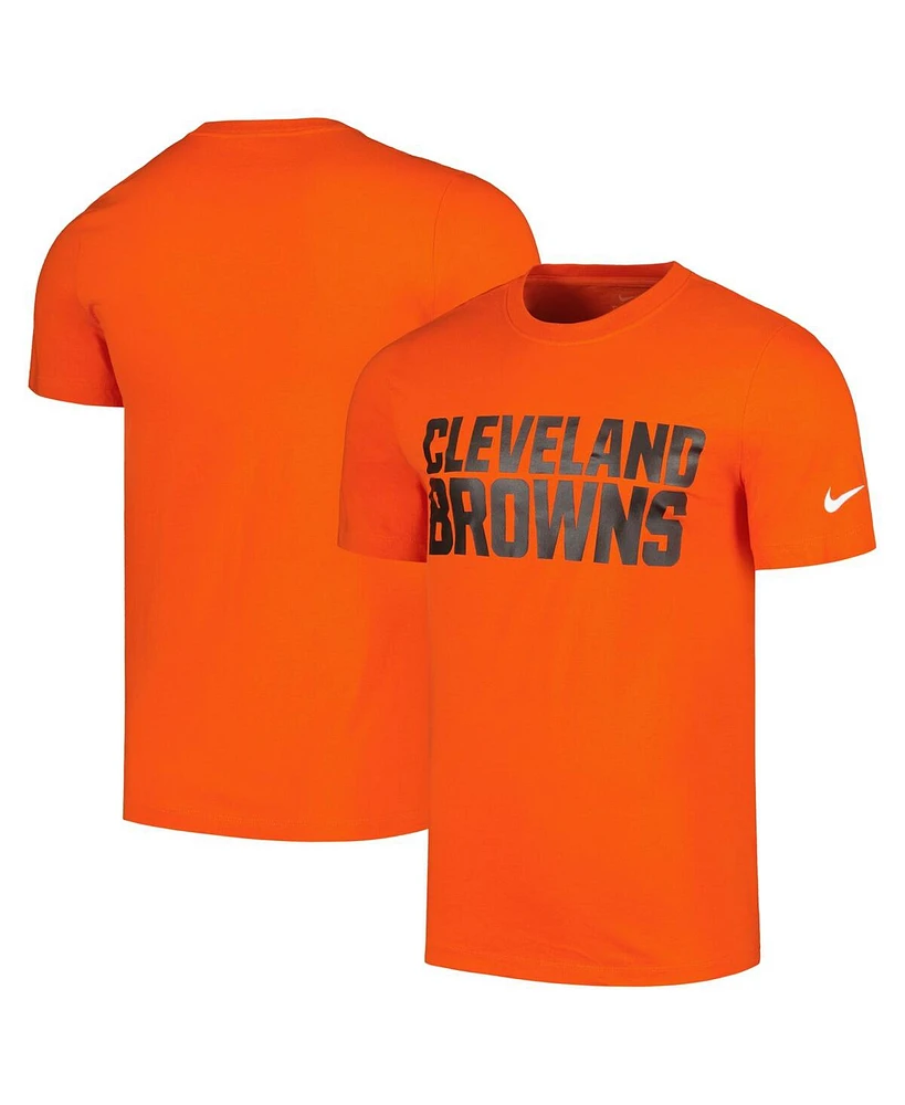 Nike Men's Orange Cleveland Browns Primetime Wordmark Essential T-Shirt