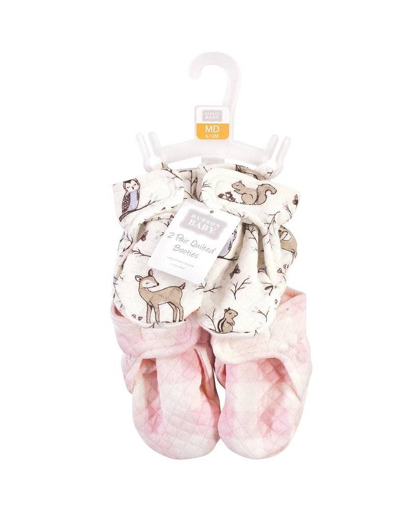 Hudson Baby Girls 2pk Quilted Booties