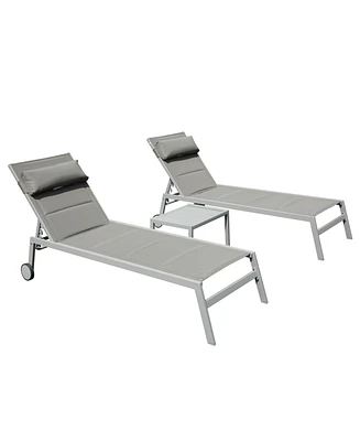 Premium Textile & Aluminum Lounge Chair Adjustable