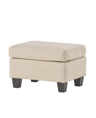 Cozy and Chic Ottoman Upholstered Elegance, Birch Wood Charm