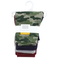Hudson Baby Boys Thermal Tapered Ankle Pants 4pk, Basic Camo, 0-3 Months