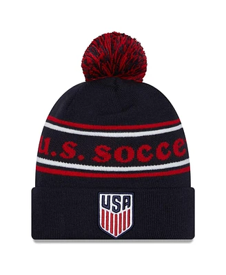 New Era Men's Navy Usmnt Marquee Cuffed Knit Hat with Pom