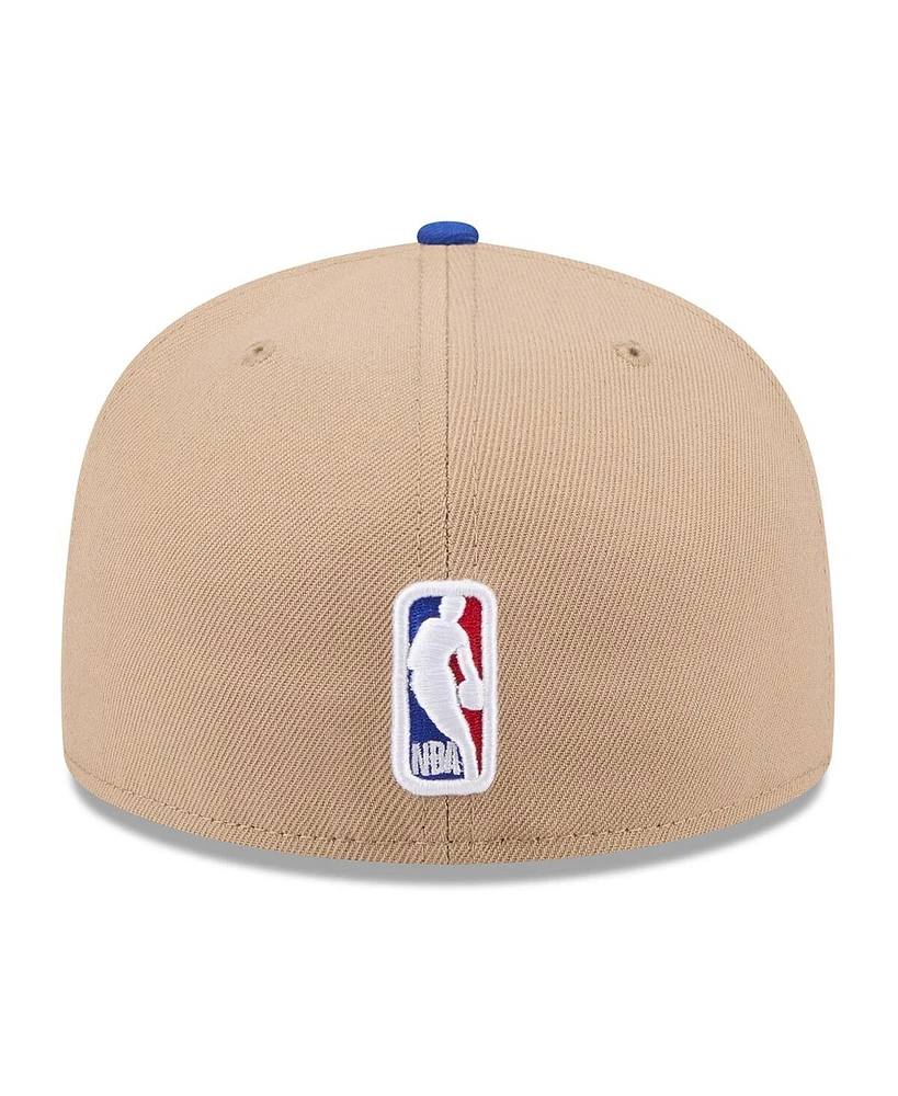 New Era Men's Tan/Blue Detroit Pistons 2024 Nba Draft 59FIFTY Fitted Hat