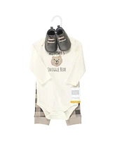 Hudson Baby Boys Unisex Versatile 3-Piece Collection Long Sleeve Bodysuit, Pants, and Booties