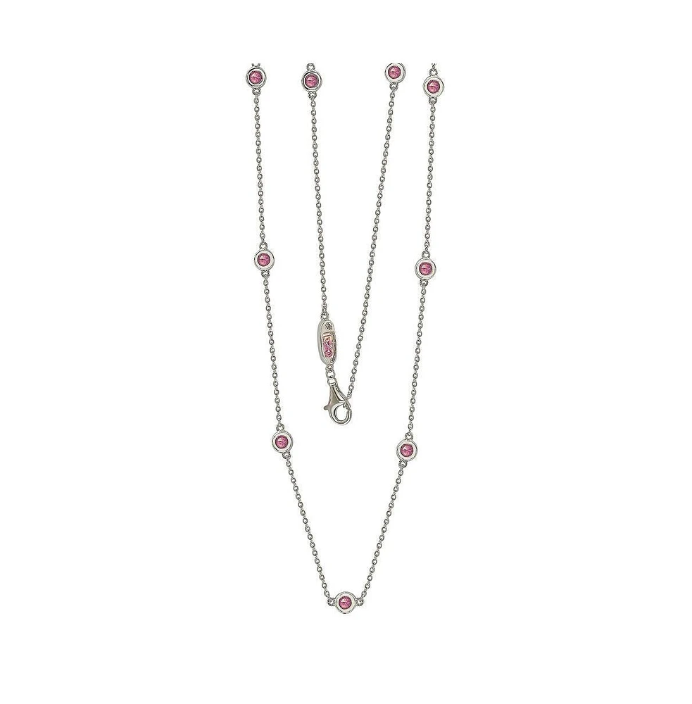 Suzy Levian Sterling Silver 1.80cttw Sapphire Station Necklace