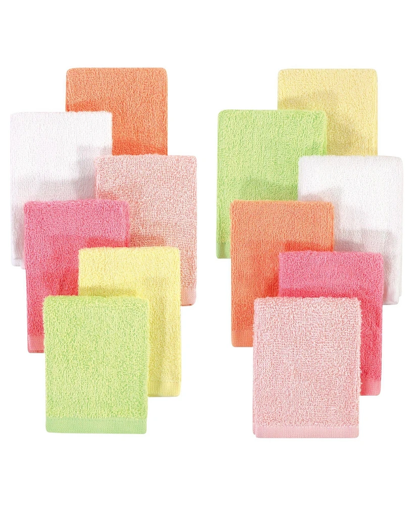 Hudson Baby Girls Rayon from Bamboo Woven Washcloths 12pk