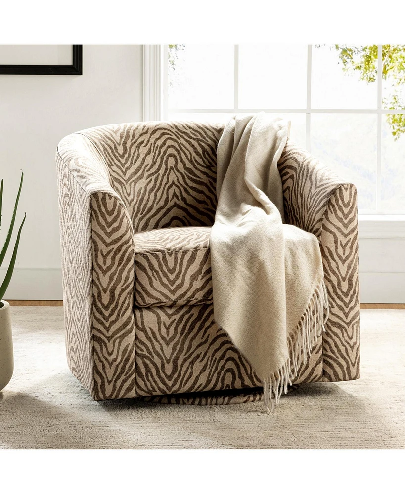 Hulala Home Contemporary Sanches Wooden Upholstery Barrel Chair Built-in Pocket Spring