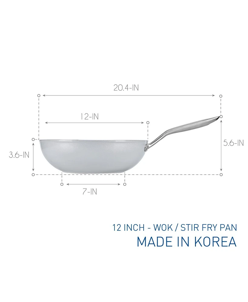 Techef - CeraTerra - 12 Inch Wok/Stir-Fry Pan with Cover