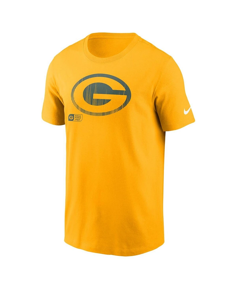 Nike Men's Gold Green Green Bay Packers Faded Essential T-Shirt