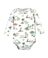 Hudson Baby Boys Unisex Essential Long-Sleeve Cotton Bodysuit Triple Set