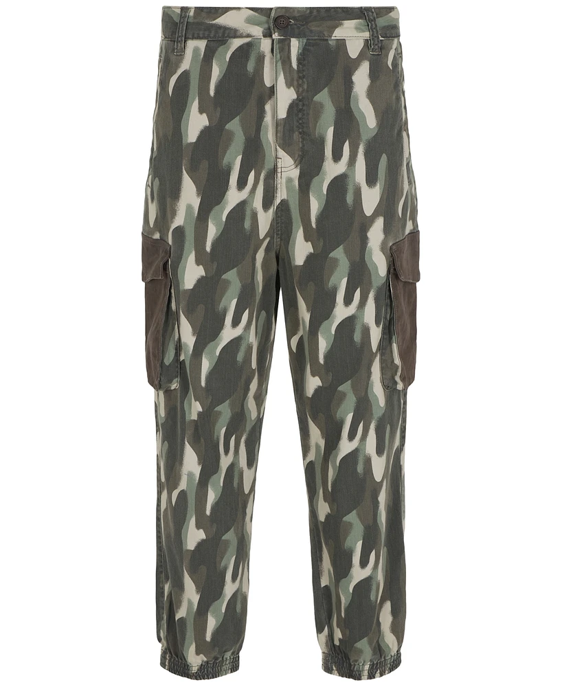 A|X Armani Exchange Men's Tapered Camo-Print Cargo Pants
