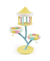 Multi-Layer Cat Tree Cat Tower with Open Condo 2 Removable Perches Dangling Balls
