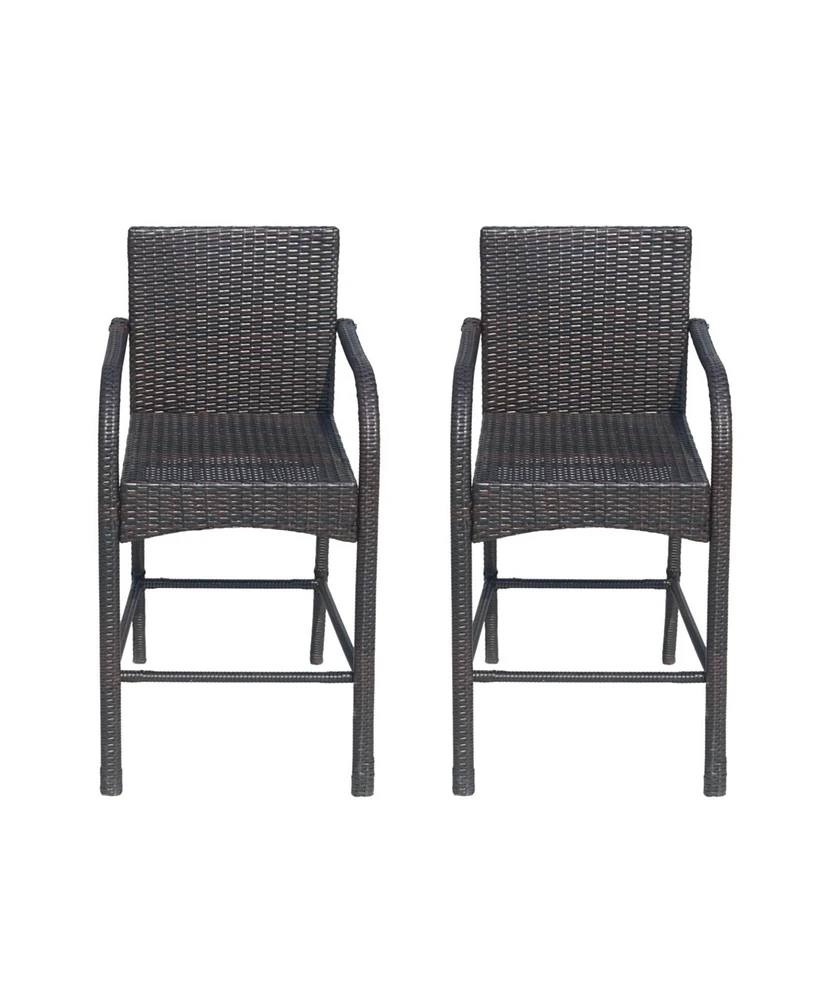 Cascada Outdoor Wicker Barstools (Set Of 2)
