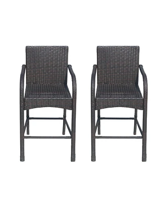 Cascada Outdoor Wicker Barstools (Set Of 2)