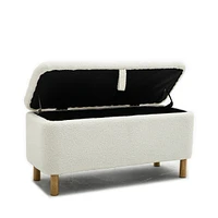 Soft Boucle Upholstered Storage Ottoman